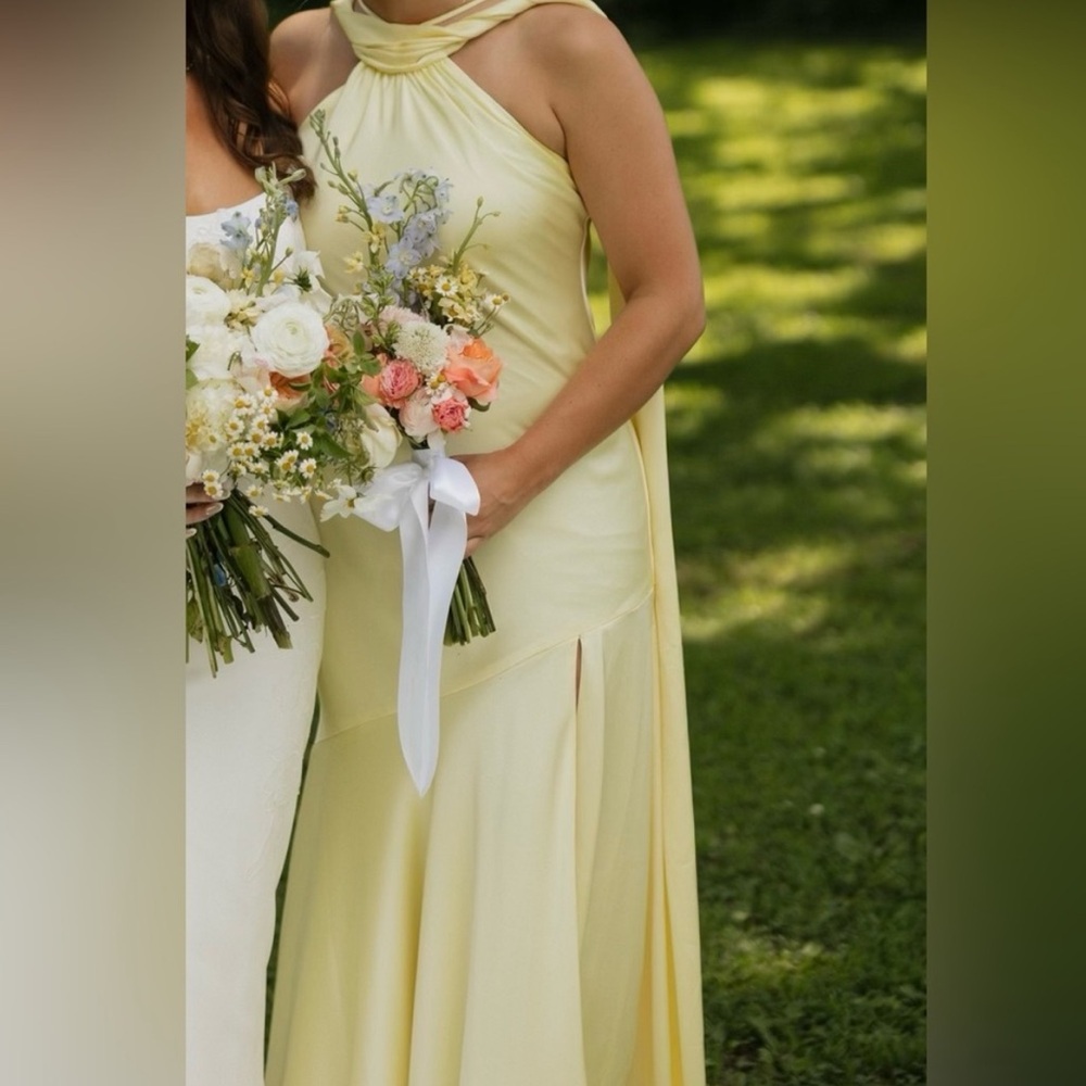 Birdy Grey Pale Yellow Satin Party Dress